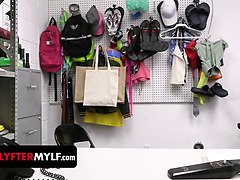 Naive Milf Shoplifter Strips Down & Takes Deep Cavity Search In The Backroom