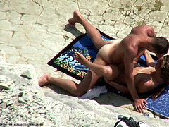 Beach voyeur sex, public, nude beach