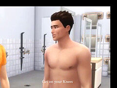 gay GYM shower mega-bitch - Sims 4