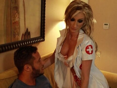 Gorgeous nurse is doing her job properly