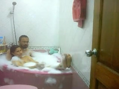 desi bhabhi taking tub with hubby's elder bone