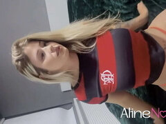 Blonde Bombshell Trains Her Booty with a Plug for Hardcore Action