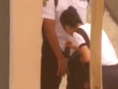 Female goes down for customs officer on hidden camera