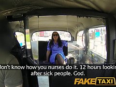 Faketaxi british nurse screws cab driver in her uniform