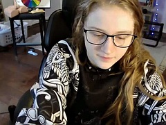 Amateur petite teen glasses webcam big dildo sucking