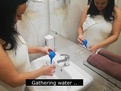 In shower of neighbor got fucked after an enema. (Covid-19 Epidemic 2020)