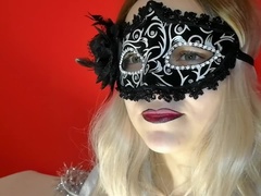 Met her husband with a blowjob in a mask and stockings (close up)