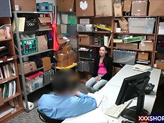 Girl next door caught stealing and fucked by the security