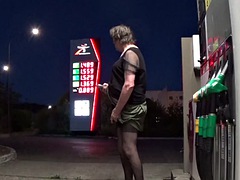 Anaal, Seksspeelgoed, Hardcore, Ondergoed, Rijpe lesbienne, Buiten, Openbaar, Shemale