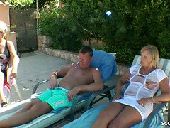 German wifey made spouse to cuckold and fuck dude at holiday
