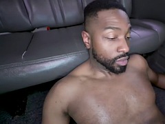 Black str8 chosen jock fucks gay in the van until cumshot