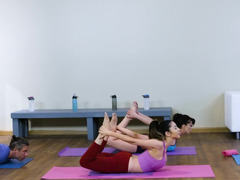 Guy admires wonderful ass in yoga class and really wants to fuck it