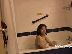 Seductive Rupali Bhabhi indulges in a steamy bath with naughty Hindi sex talk