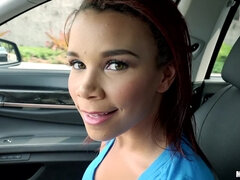 Stranded Teenagers - Large-Breasted Chick's Back Seat Fellatio 1 - Raven Redmond