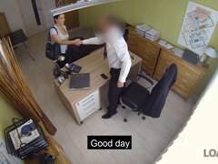 Naughty office girl gets nailed hard by credit company employee