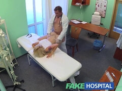 Busty blonde nurse with fake hospital tits loves getting drilled by a uniformed doctor