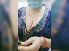 Indian housewife with massive boobs showers and undresses for stepbrother