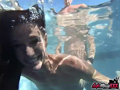 MILF Goddess Sofie Marie gets fucked in an outdoor pool