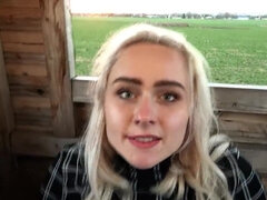 Amatør, Blondine, Pik sutte, Bil, Tysk, Hårdt, Udendørs, Hård sex