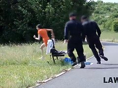 Pik sutte, Brunette, Europærer, Hd, Fængsel, Kontor, Politi, Hård sex