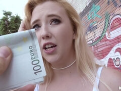 Hot blonde babe Samantha Rone fucks for cash