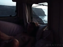 Hot and sexy scene from a cliff in Portugal! We fuck everywhere we park our van