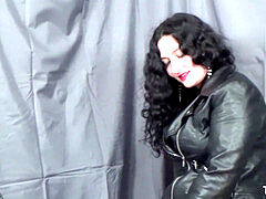 Leather boots, leather mistress, boot trample