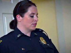 Bigass femdom cops ride black suspects cock