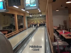 Hunt for a French slut to satisfy your cravings in bowling while your cuckold watches in HD