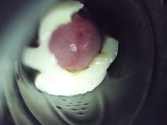 Creampie from inside view of my Fleshlight cum toy