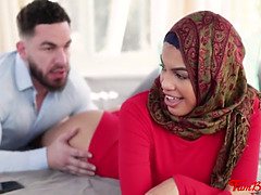 Innocent muslim sister in hijab pounds stepbro- Maya Farrell