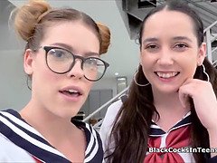 Coed teen besties trying out BBC for the first time