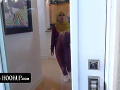 Cute Arab Babe Leaves Her Trainer To Stretch Her And Work On Her Orgasms