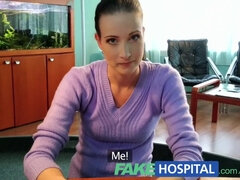Insured brunette gets face-fucked by fakehospital doctor in POV video
