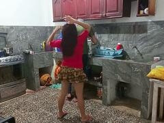 Eccentric neighbor Goky puts on an explicit show in the kitchen