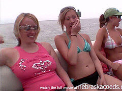 four girls boating and showcasing around south padre island on my