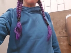 素人, 女, フェティッシュ, 眼鏡, 毛深い, 放尿, 一人, トイレ