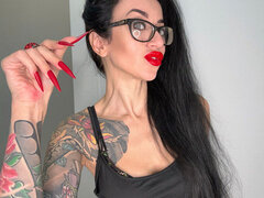 Brunette, Fetisj, Briller, Milf, Alene, Tattovering