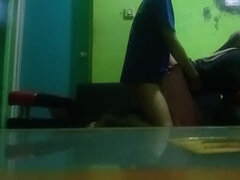 Indonesian Hijab Teen Gets Fucked Hard by Cousin in Living Room - Hot Homemade Creampie