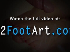 Stunner gets jizz on soles after railing (Jism Soles, Felicia Smooch)