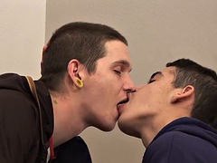 Best friends have first time gay sex with powerful cumshot