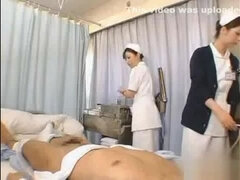 Japanese nurse practices her handjob technique