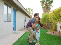 Curvy Abella Danger railed in the yard