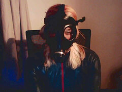 masked Jocelyn - Israeli Gas Mask and black latex