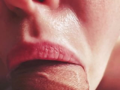 slobbery bj close-up with cum in mouth - Ezik01 18+