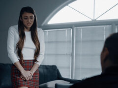 Hypocritical priest convinces scared teen Gia Derza to give up her anal virginity