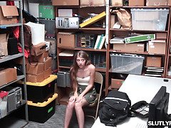 Naughty Alyce Anderson gets her pretty blonde pussy and ass drilled hard in shoplyfter video