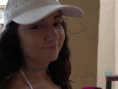 Spiaggia, Bikini, Brunetta, Toccando, All'aperto, Mutandine, Figa, Bagnata