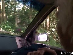 70 years old granny gets banged roadside