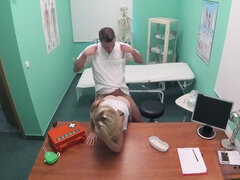 Lady Blond gets an intense pussy pounding from horny doctor